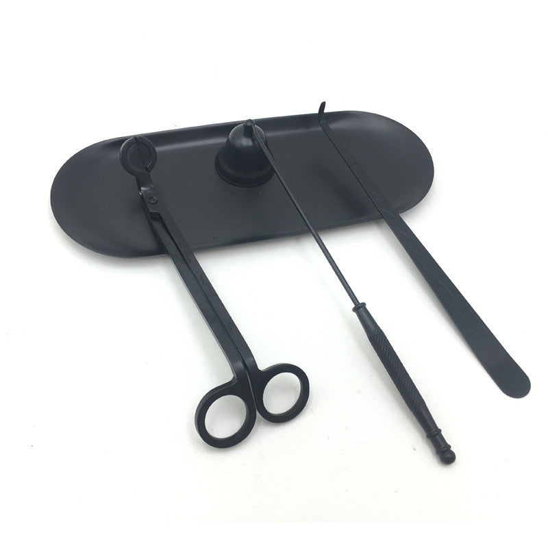 Set accessoires bougie 4 pièces acier inoxydable noir mat — ERMITUS