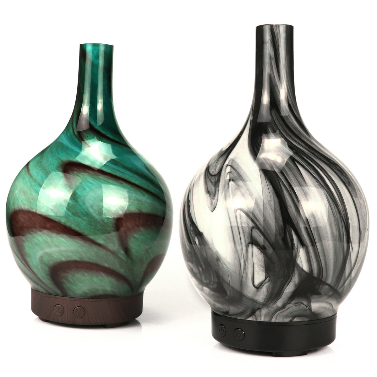 Diffuseur d’arômes ultrasonique ERMITUS en verre, design vase élégant pour une atmosphère apaisante