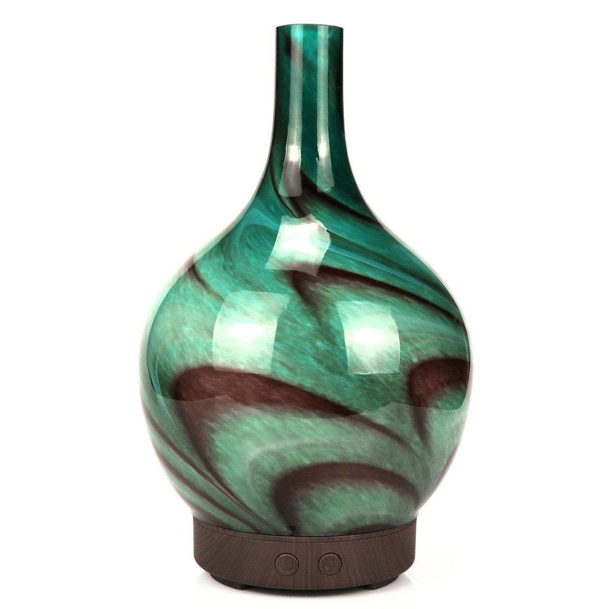 Diffuseur d’arômes ERMITUS vert en verre, design vase et diffusion douce des huiles essentielles