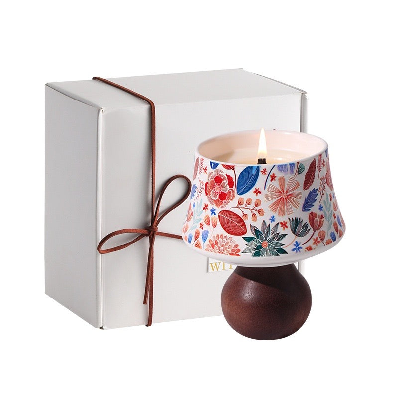 Bougie lampe ERMITUS parfumée en cire de soja avec coffret cadeau, une création décorative raffinée